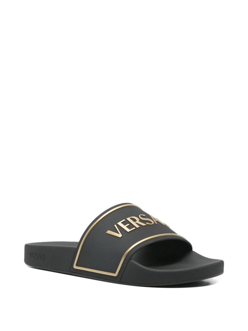 VERSACE logo-embossed slides outlook