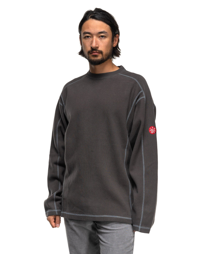 Crew Neck Double Knit Long Sleeve Charcoal 4