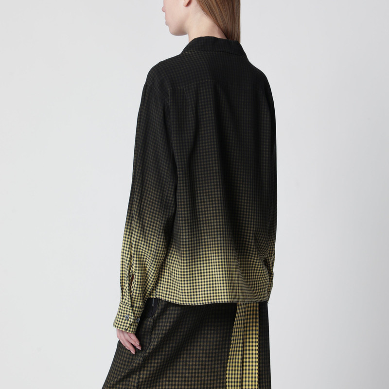 Gradient check viscose shirt in yellow and black 3