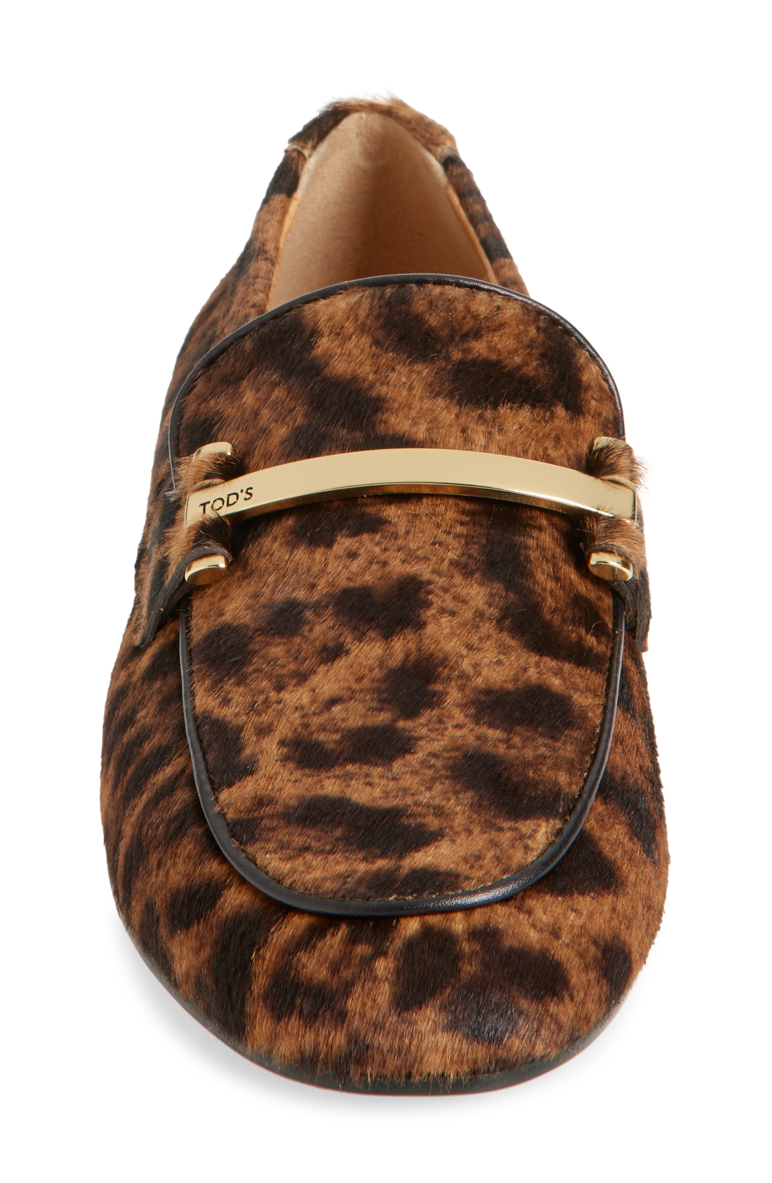 Tod's Barretta Genuine Calf Hair Loafer in Cammello Chiaro/Nero at Nordstrom - 4