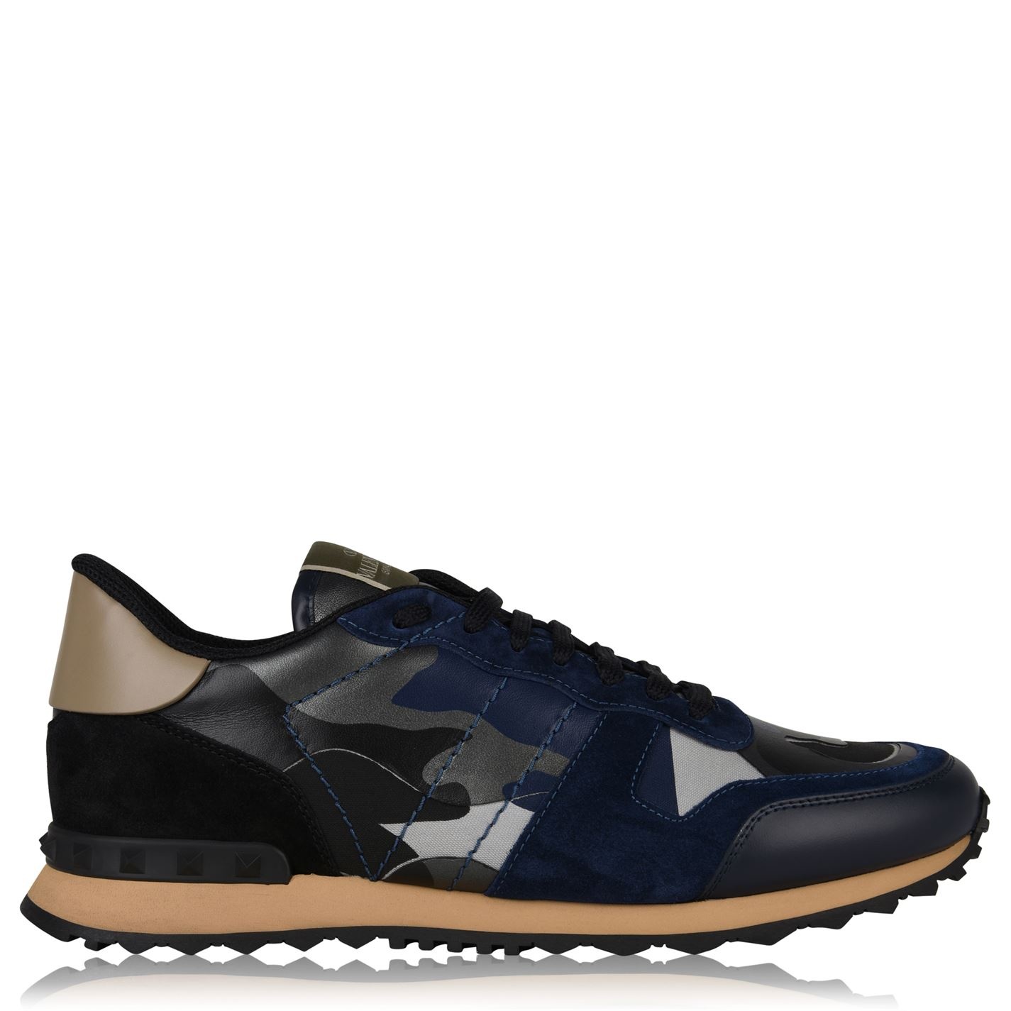 Valentino Rockstud Mens Camouflage Trainers Valentino Garavani