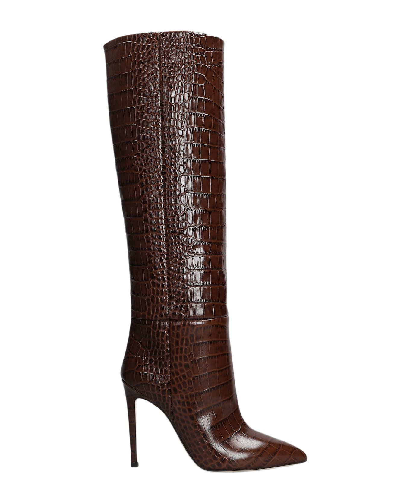 Stiletto Boot High Heels Boots In Brown Leather - 1
