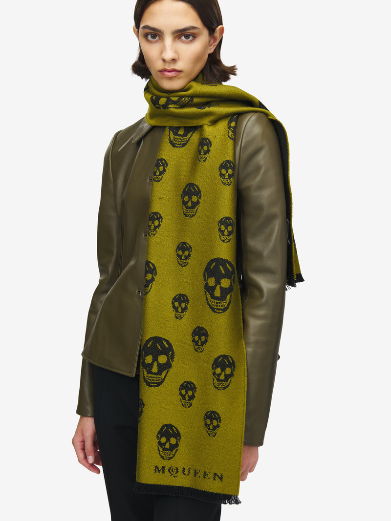 Alexander McQueen Skull Wool Jacquard Scarf outlook