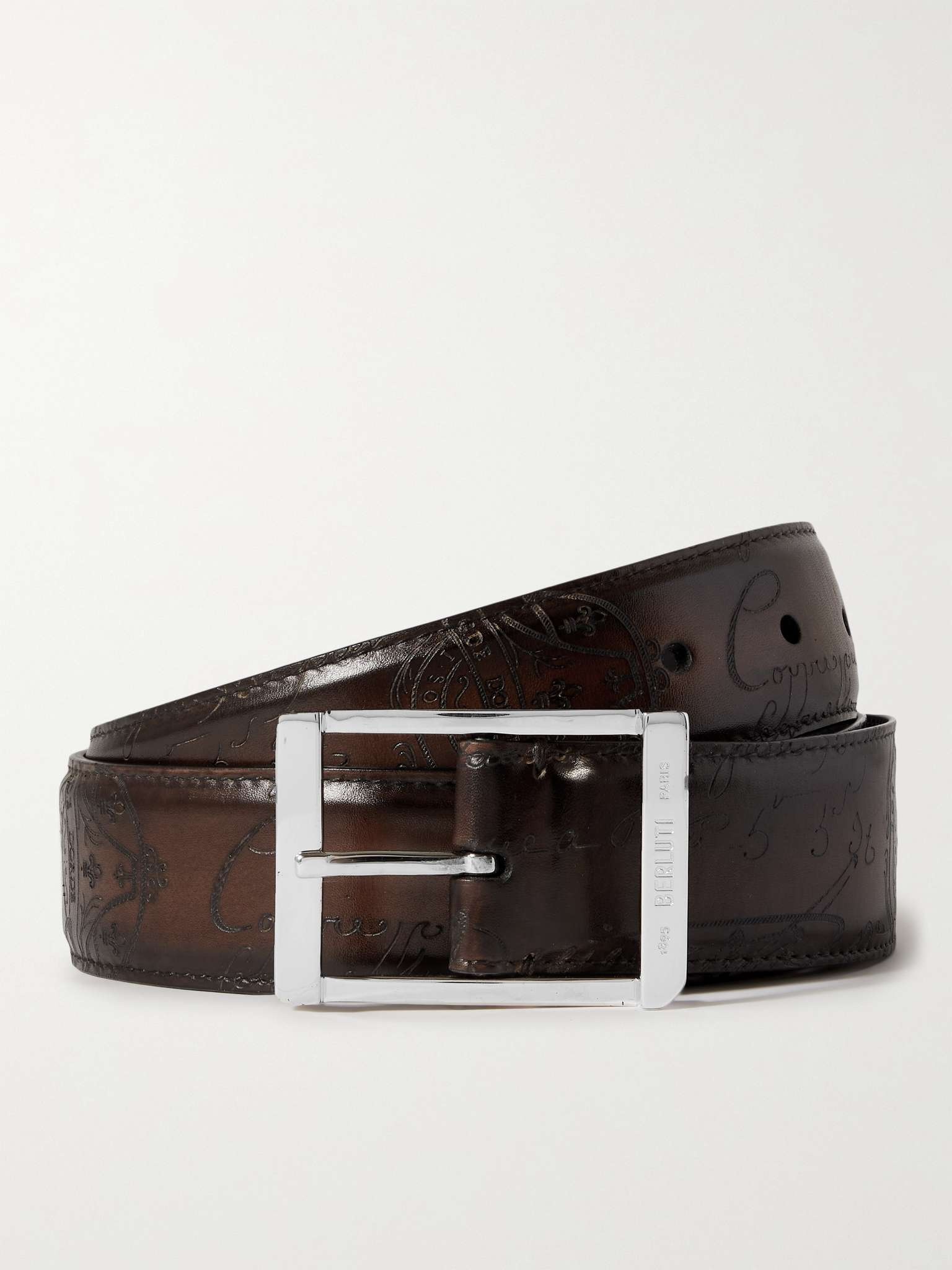 3.5cm Scritto Leather Belt - 1