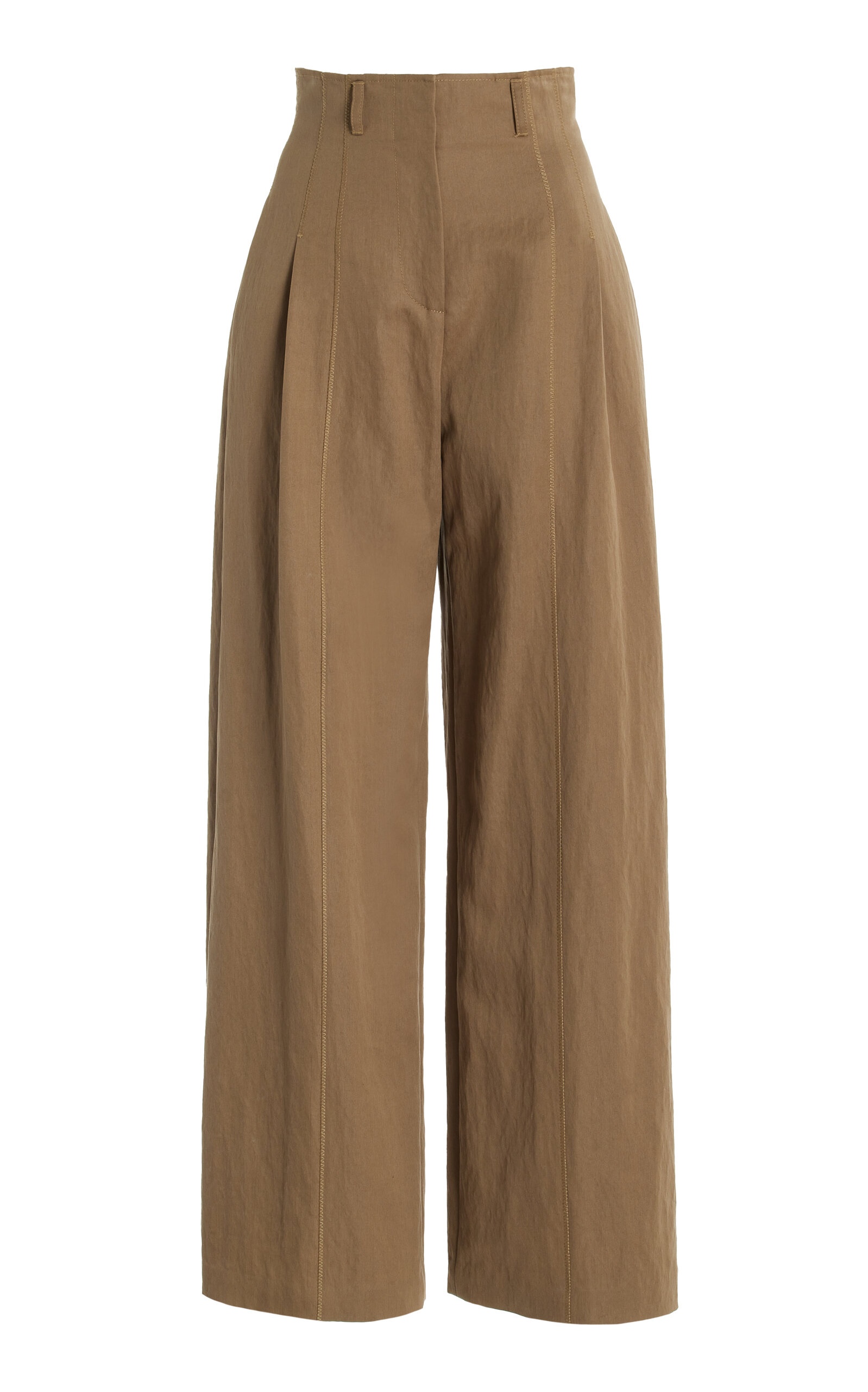 Delvine High-Rise Tencel Wide-Leg Pants khaki - 1