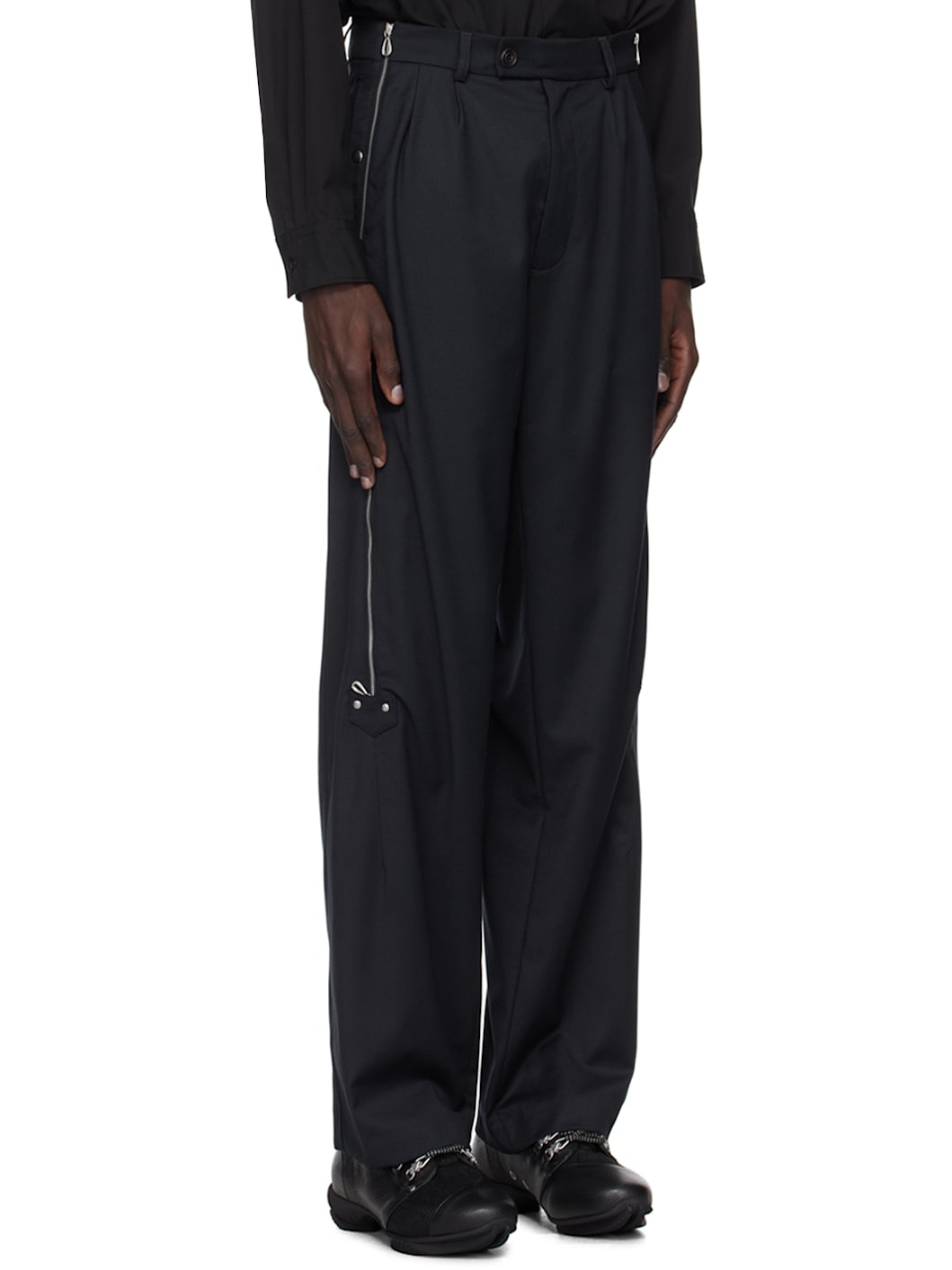 Navy Knox Zip Trousers - 2