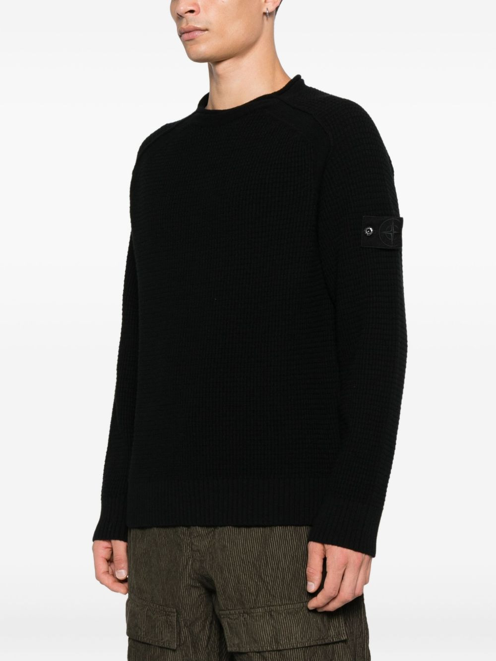 ribbed crew-neck sweatshirt - 3