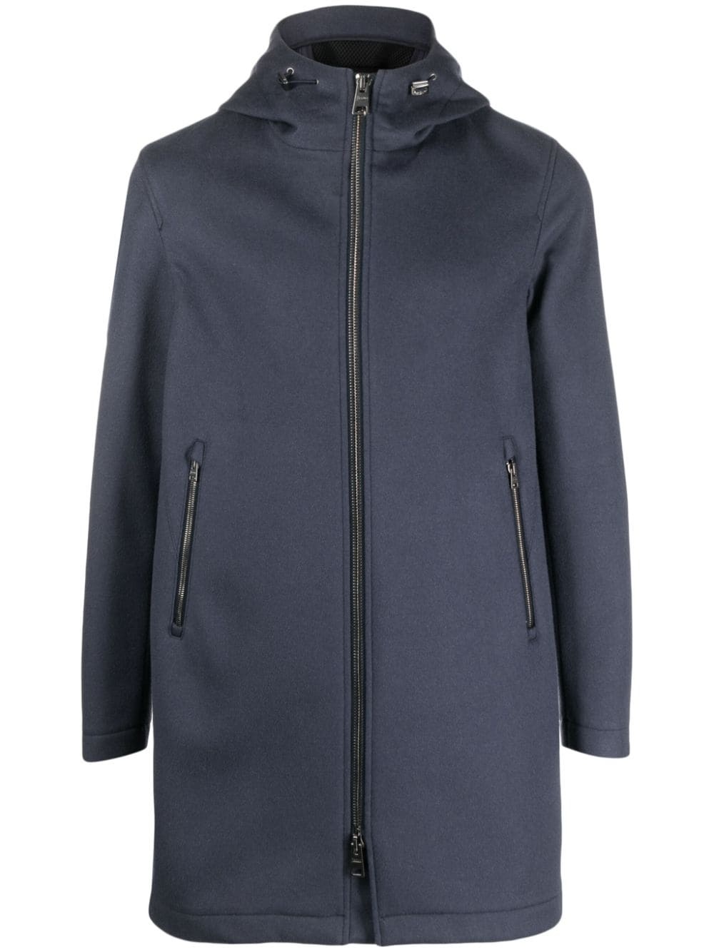 zip-up hooded coat - 1