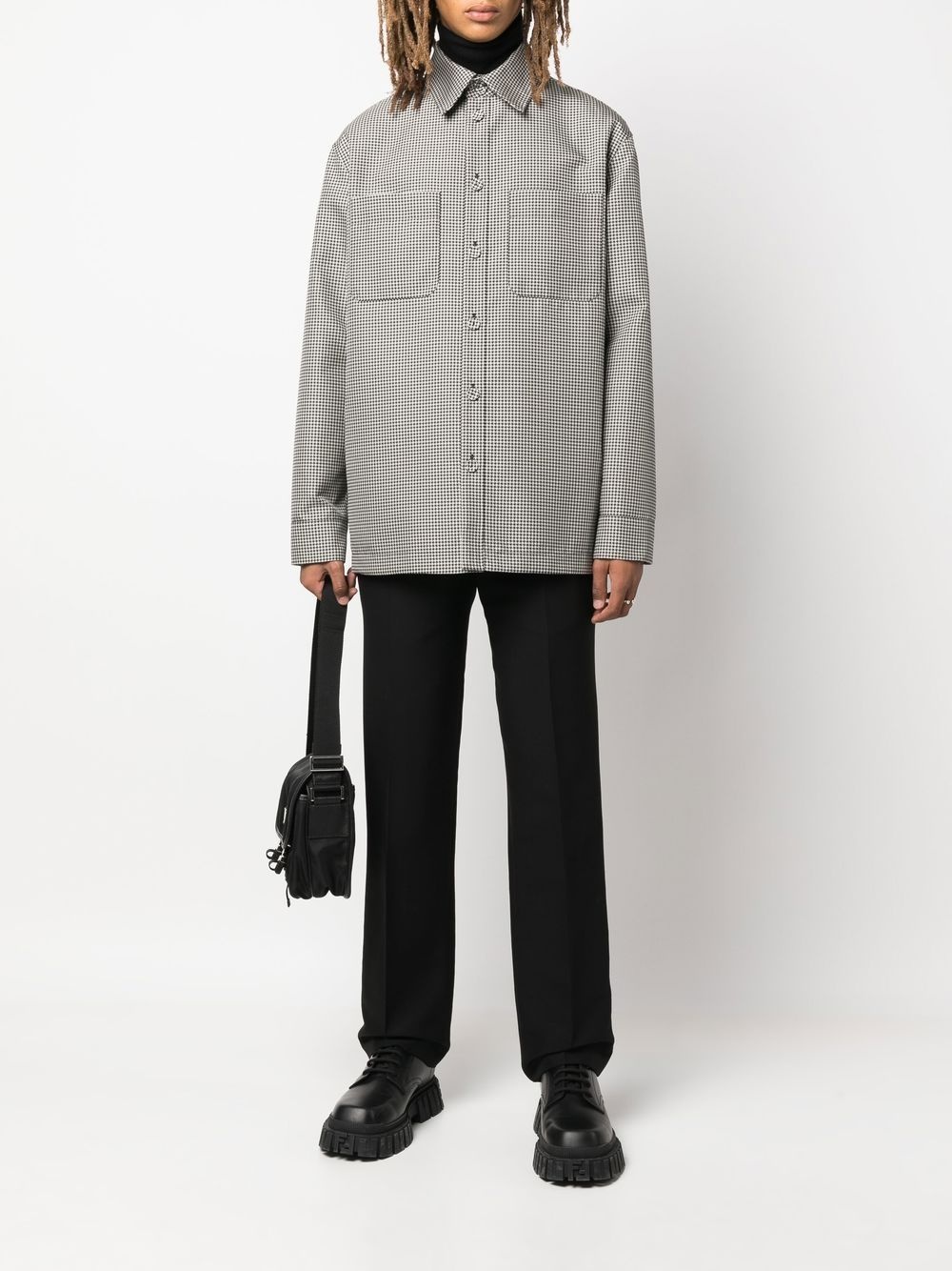 reversible houndstooth-check jacket - 2
