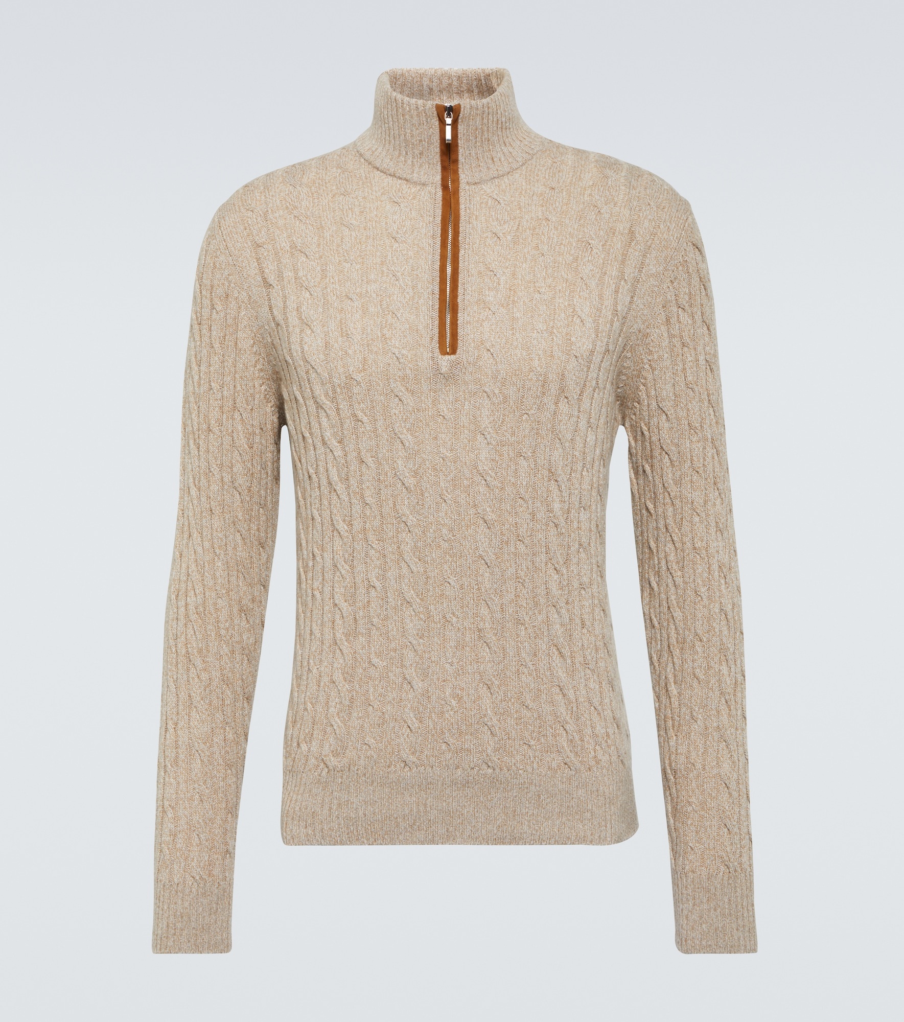 Mezzocollo cable-knit cashmere sweater - 1