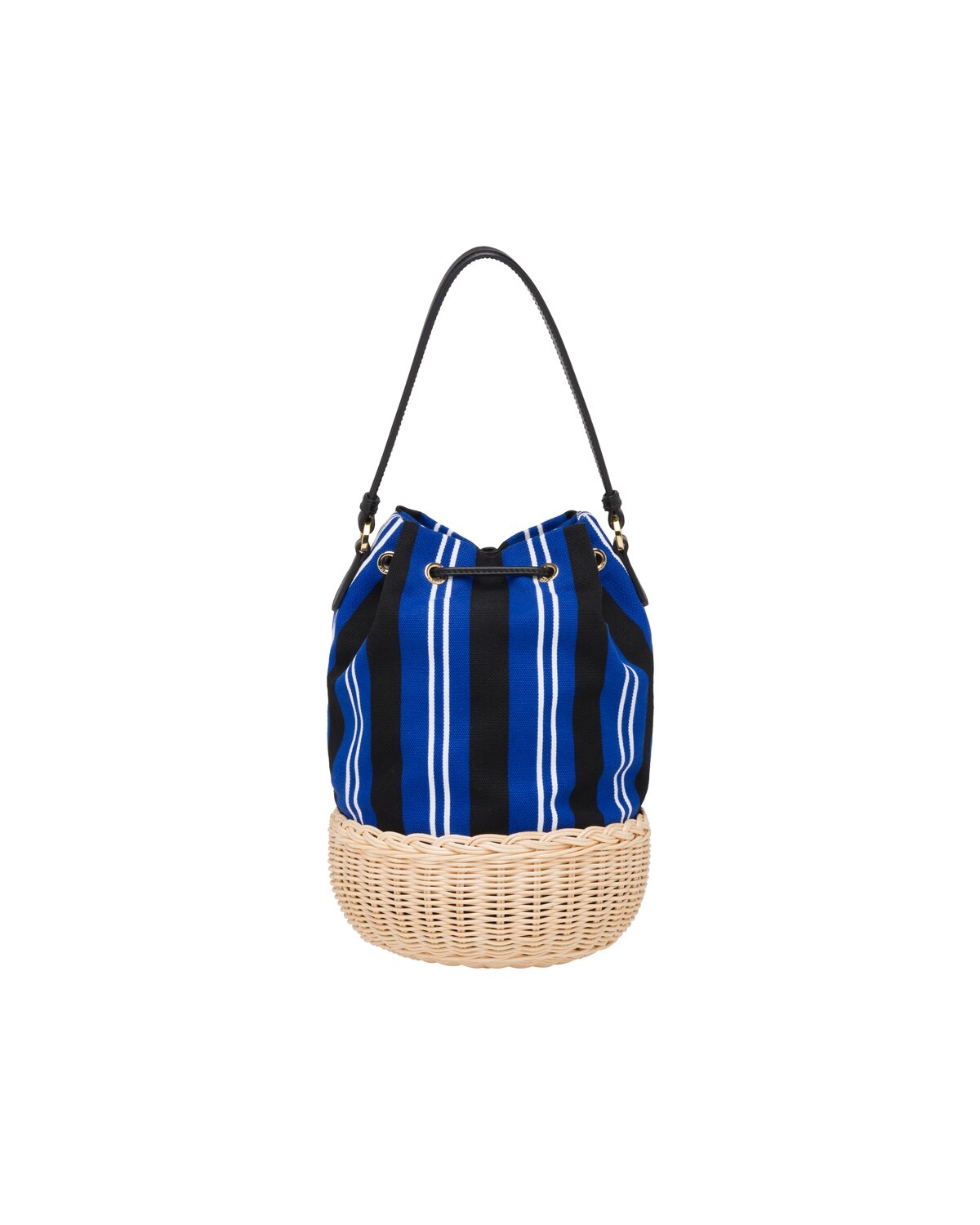 Wicker and canvas shoulder bag - 4