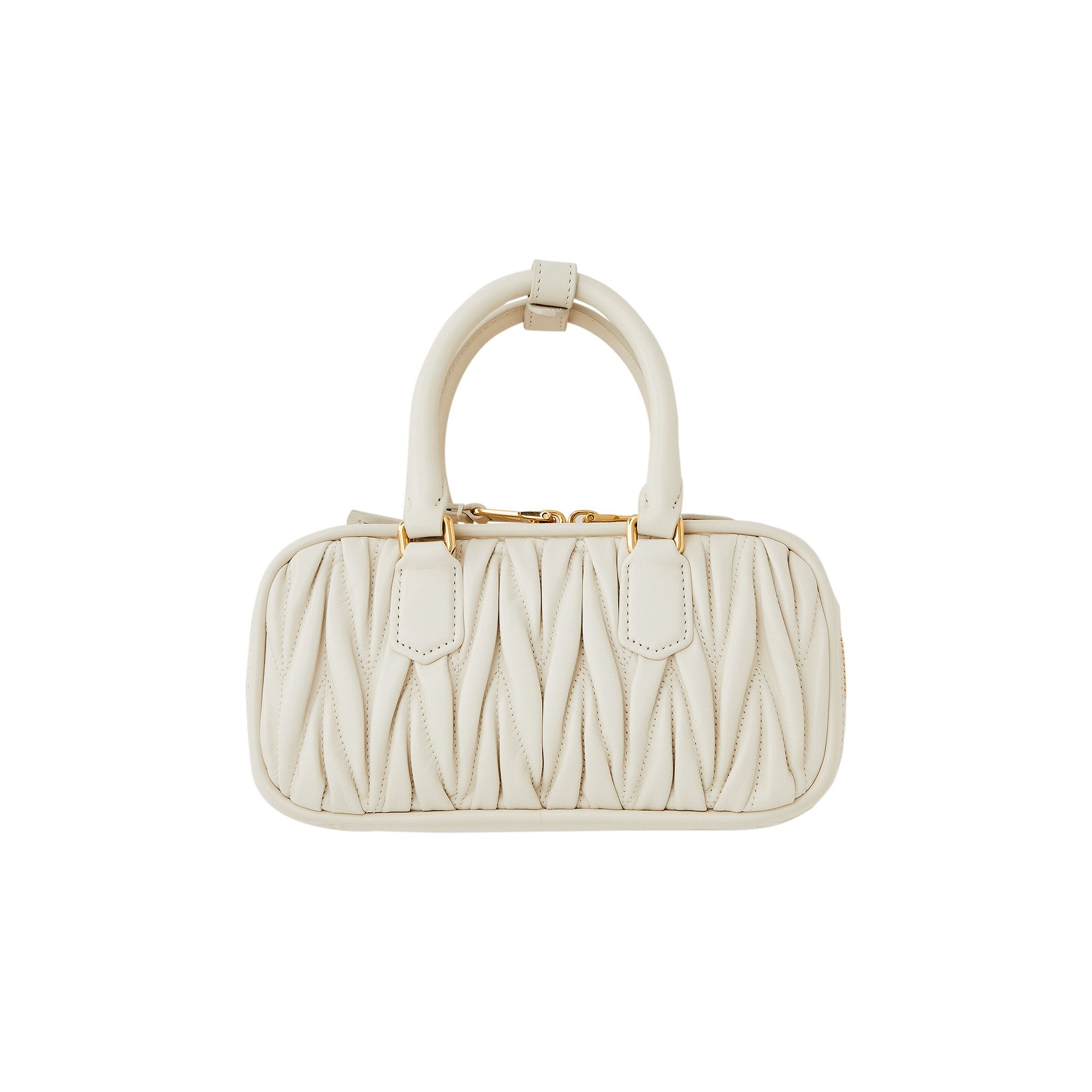 Miu Miu Arcadie Matelassé Nappa Leather Mini-Bag 'White' - 2