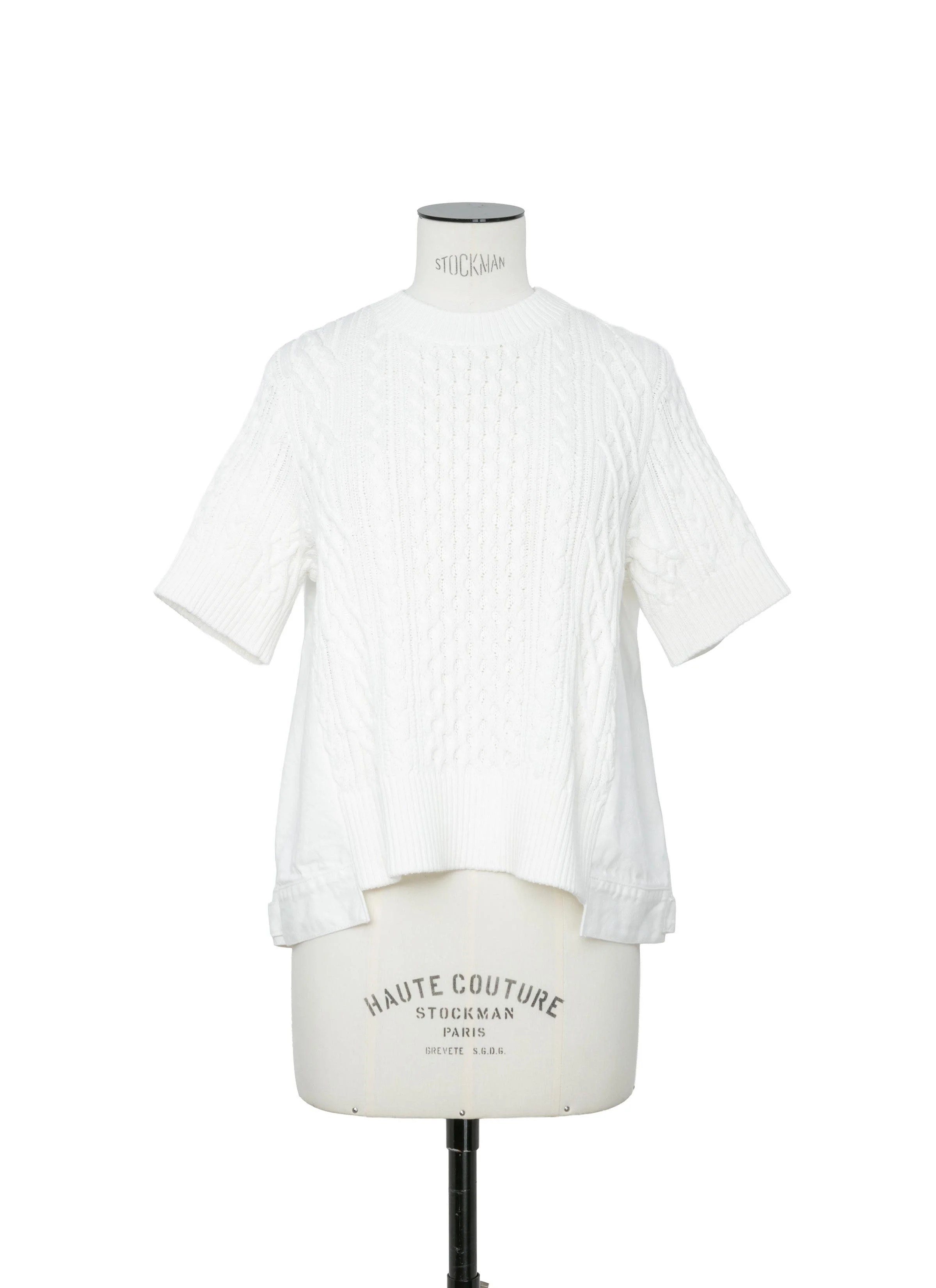 Denim x Cotton Knit Pullover - 1