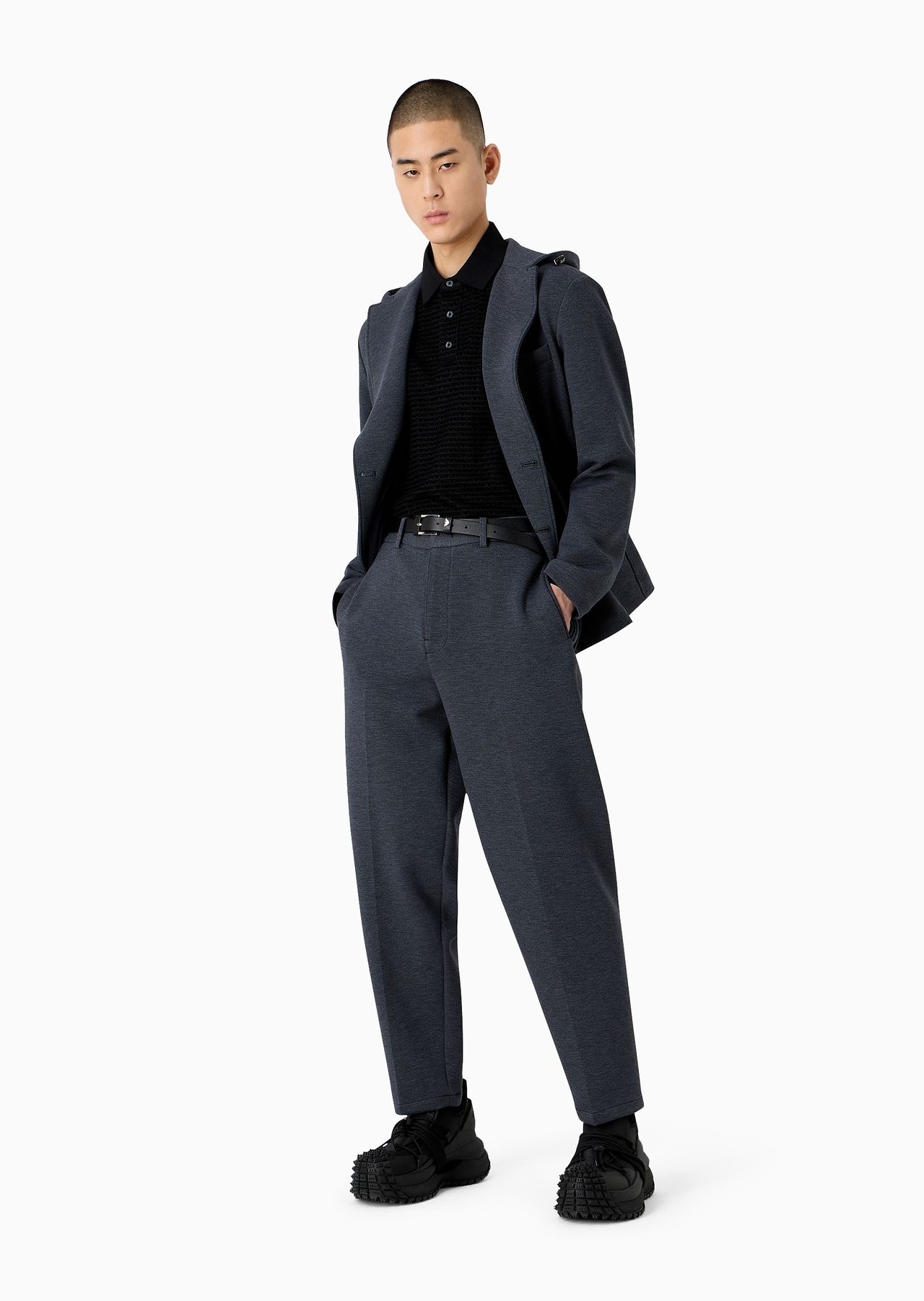 Tapered trousers in technical jersey - 4