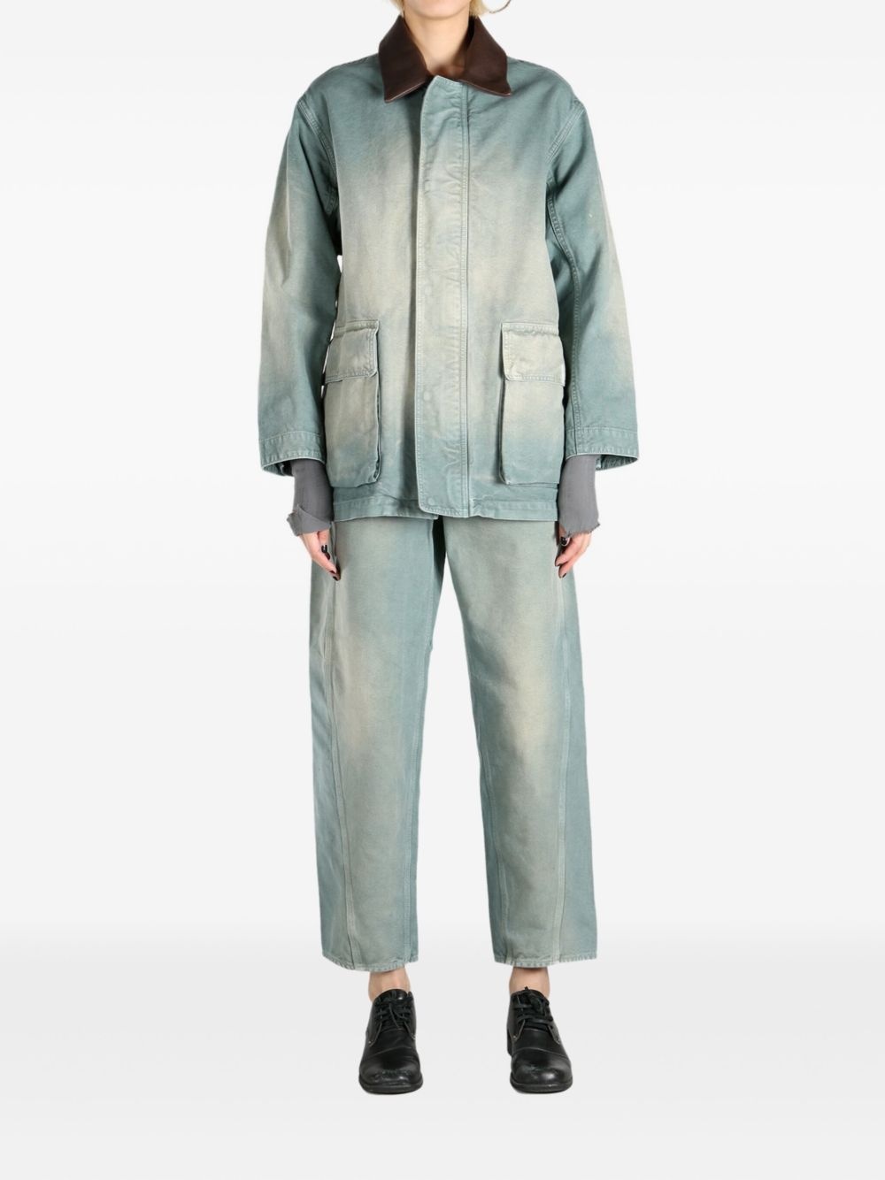 contrasting-collar jacket - 2