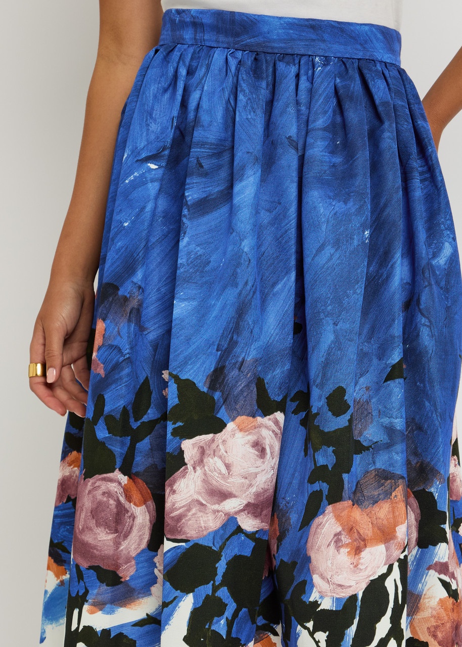 Erdem Printed Faille Midi Skirt - 5