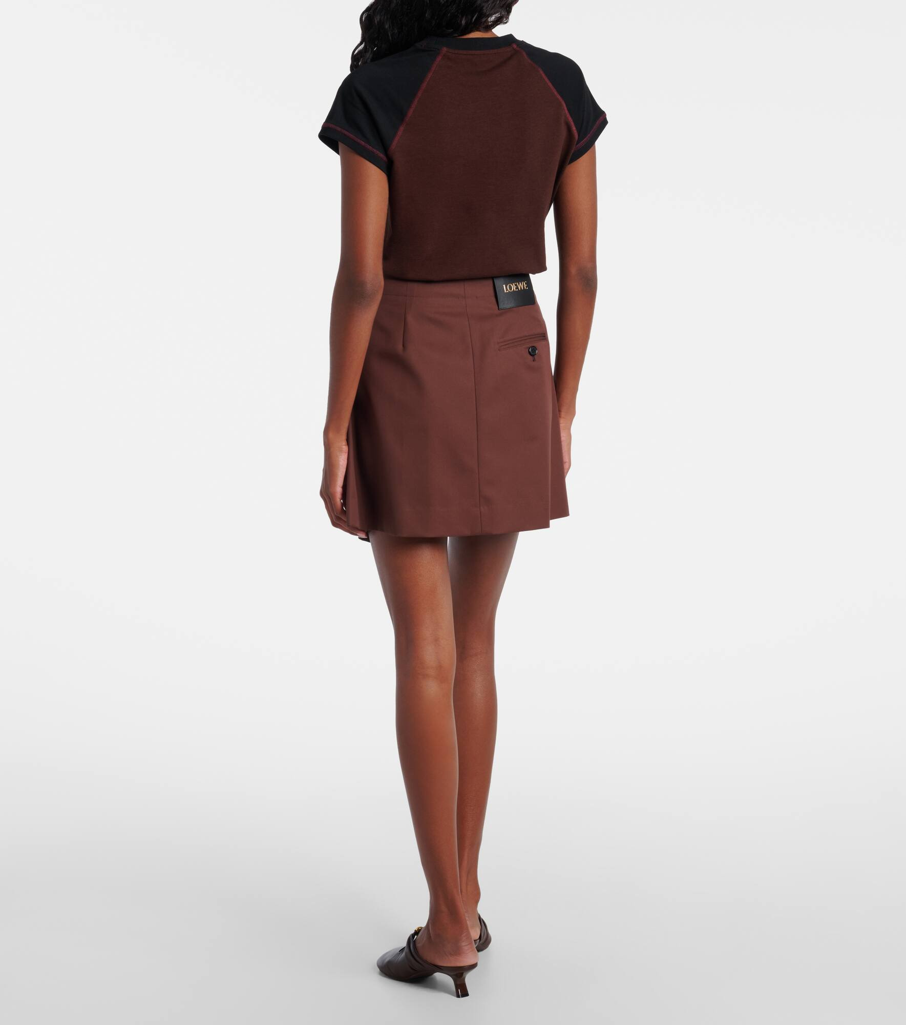 Cotton and silk miniskirt - 3