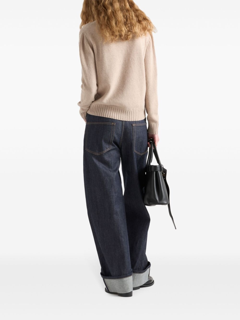 logo-jacquard crew-neck sweater - 3