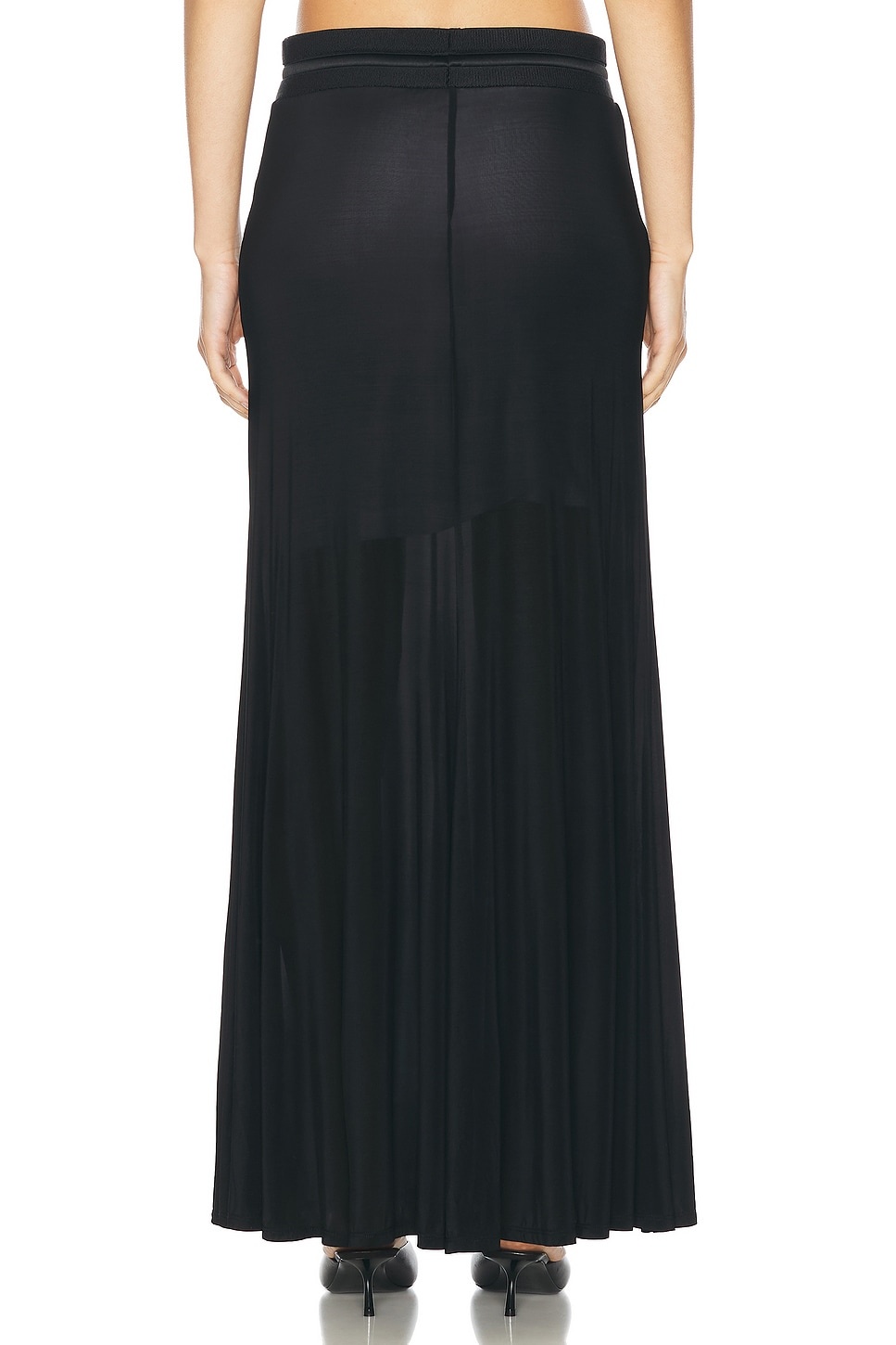 Drawstring Waist Maxi Skirt - 4