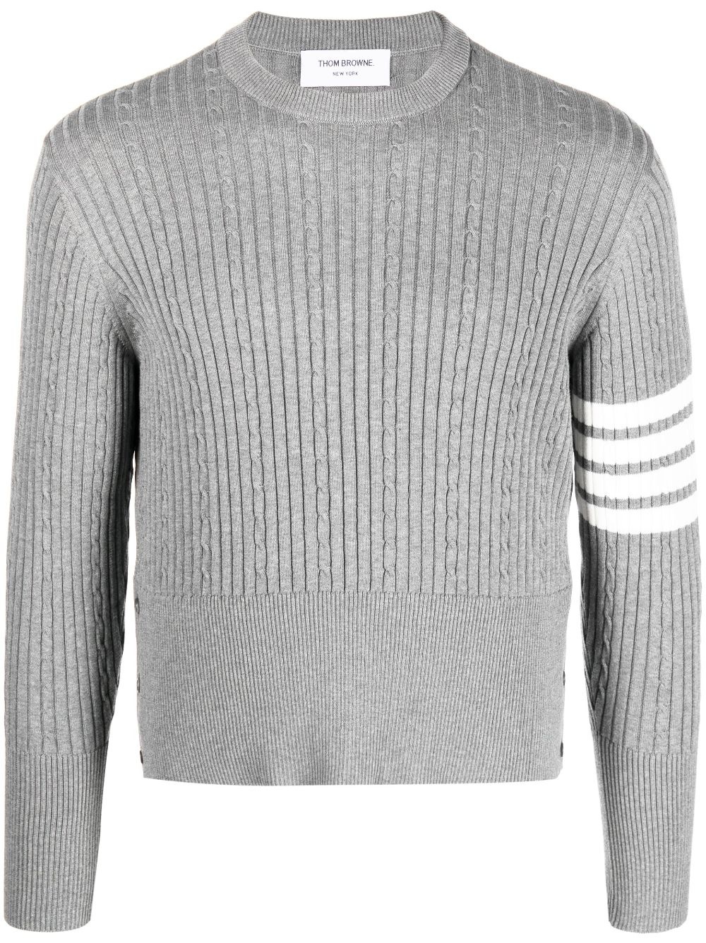 4-Bar cable-knit ribbed jumper - 1