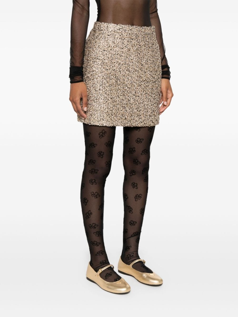 lurex tweed mini skirt - 3