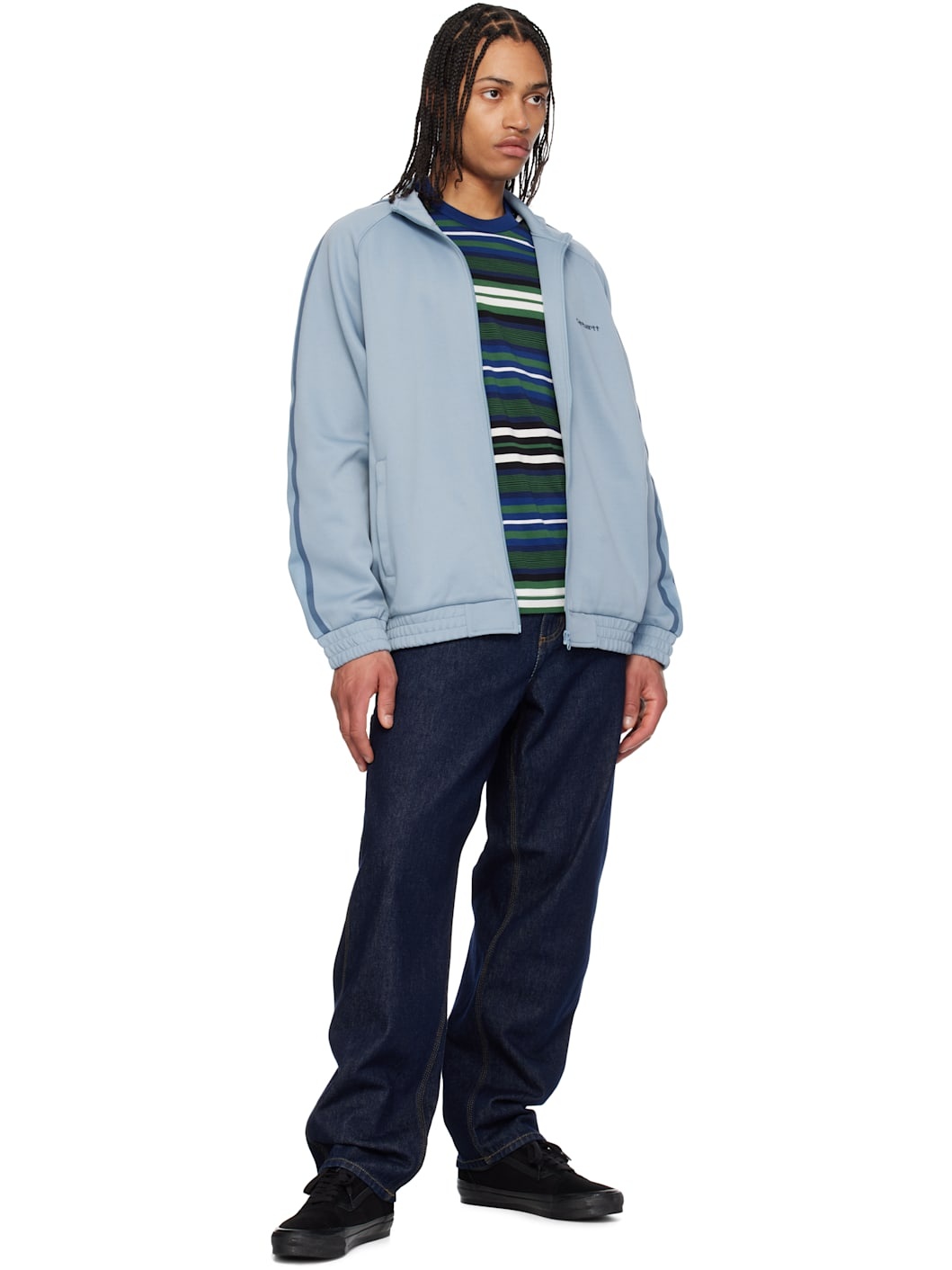 Blue Single Knee Jeans - 4