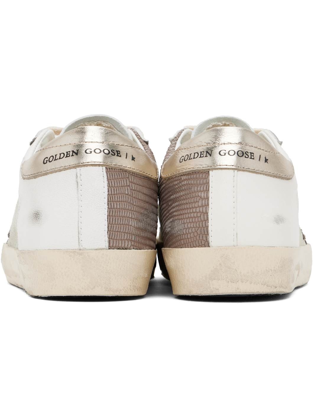 White & Beige Super-Star Sneakers - 2
