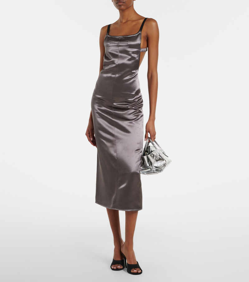 THE ATTICO Open-back satin midi dress outlook