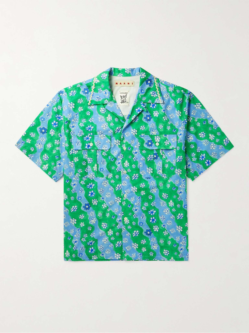 + Flaminia Veronesi Convertible-Collar Floral-Print Cotton Shirt - 1