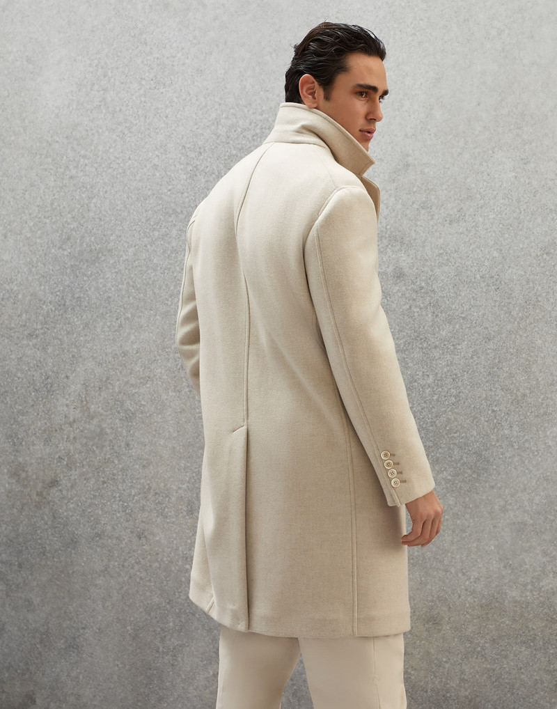 Brunello Cucinelli Virgin wool and cashmere double cloth soft fit coat outlook