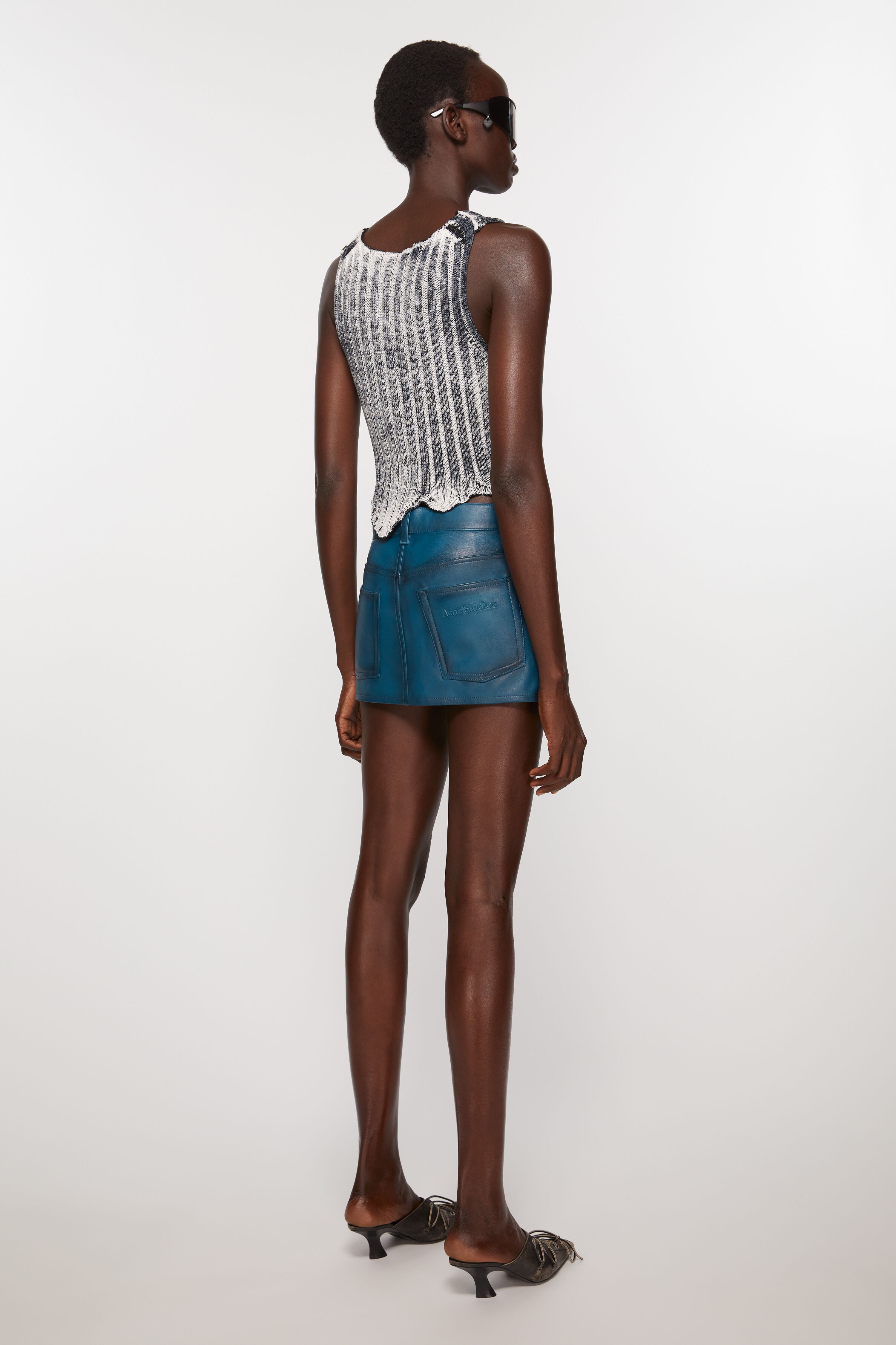 Leather skirt - Blue/black - 4