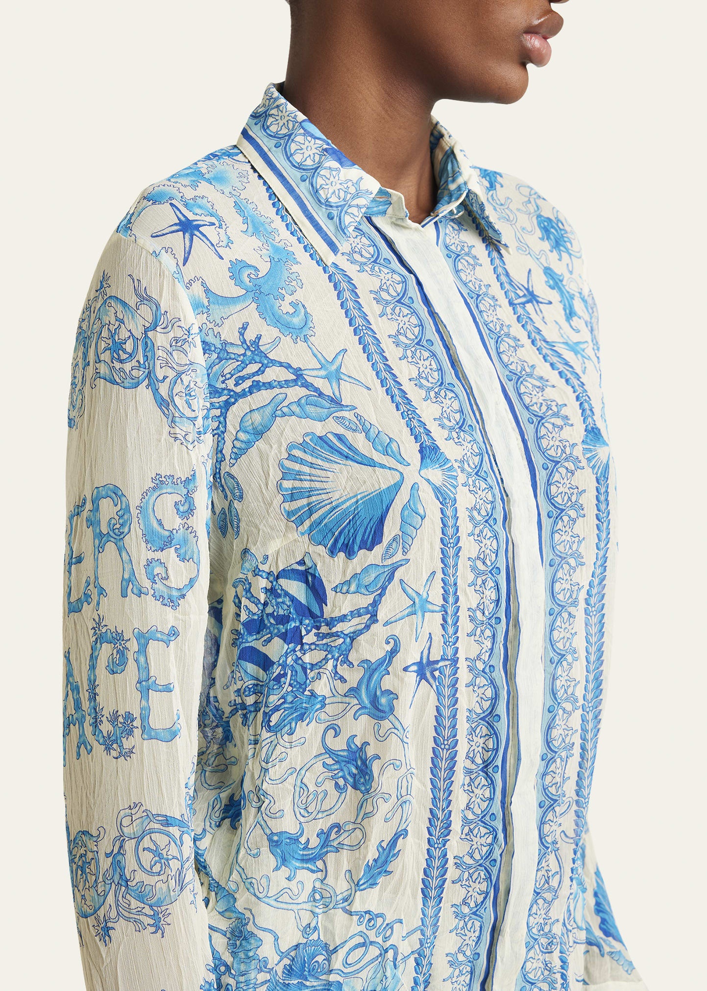 Underwater Barocco Foulard Bicolor Crinkle Formal Shirt - 5