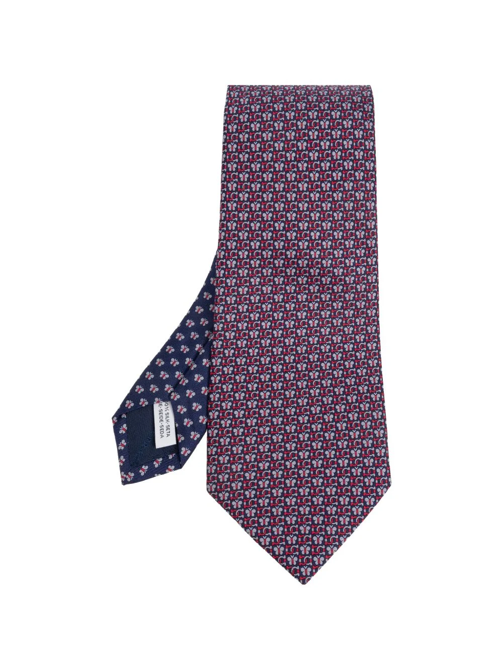 butterfly-print silk tie - 1