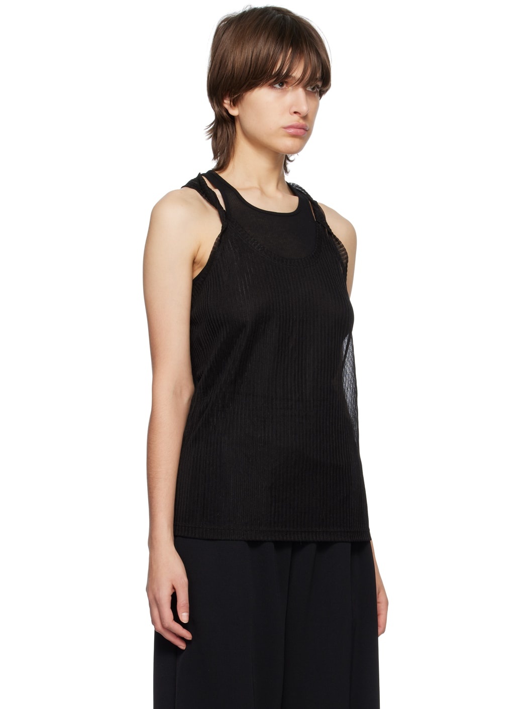 Black Transparent Tank Top - 2