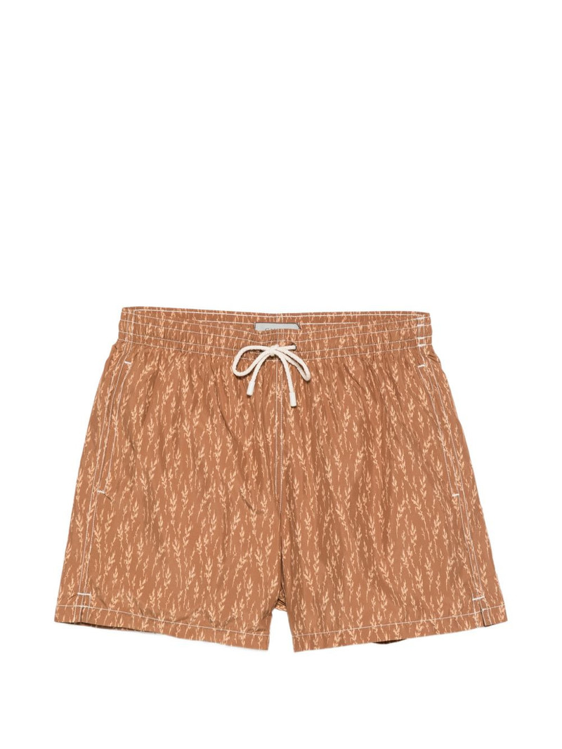 leaf-print swim shorts 1