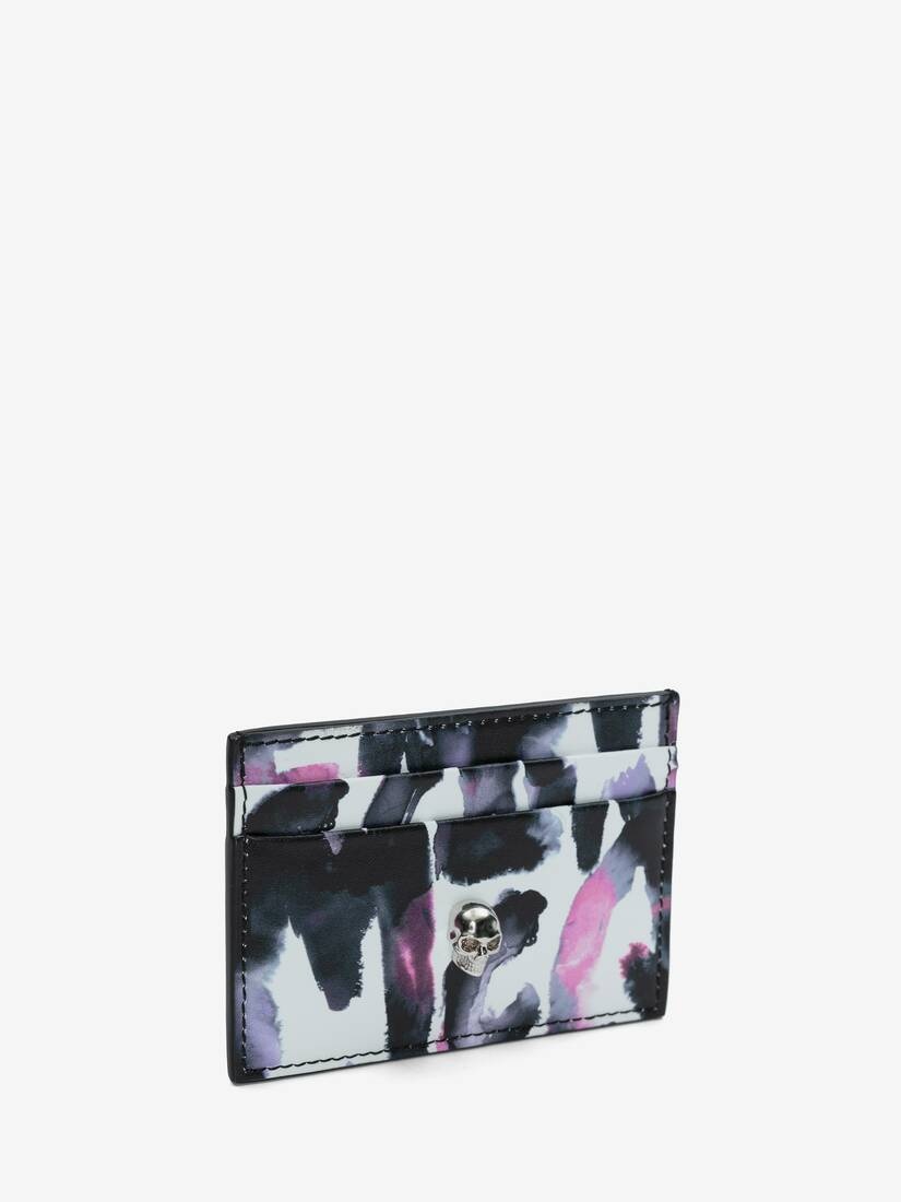 Women's Watercolour Graffiti Skull Card Holder in Multicolor - 2