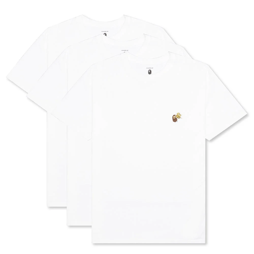 READYMADE X A BATHING APE 3PC TEES - WHITE - 1