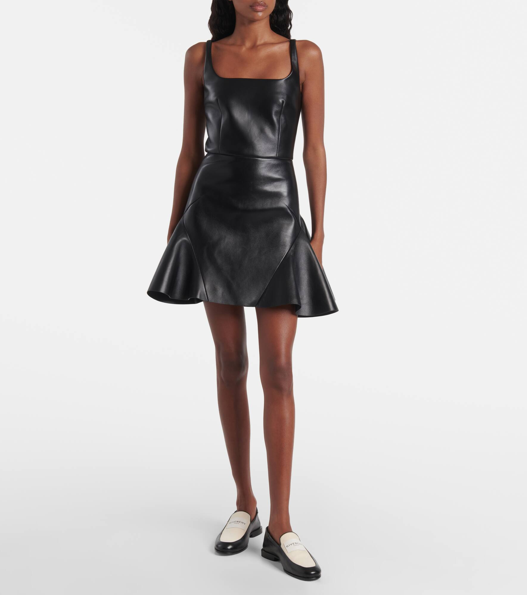 Ruffled leather minidress - 7
