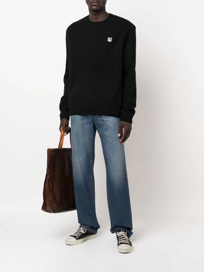 Maison Kitsuné logo-patch crew-neck jumper outlook