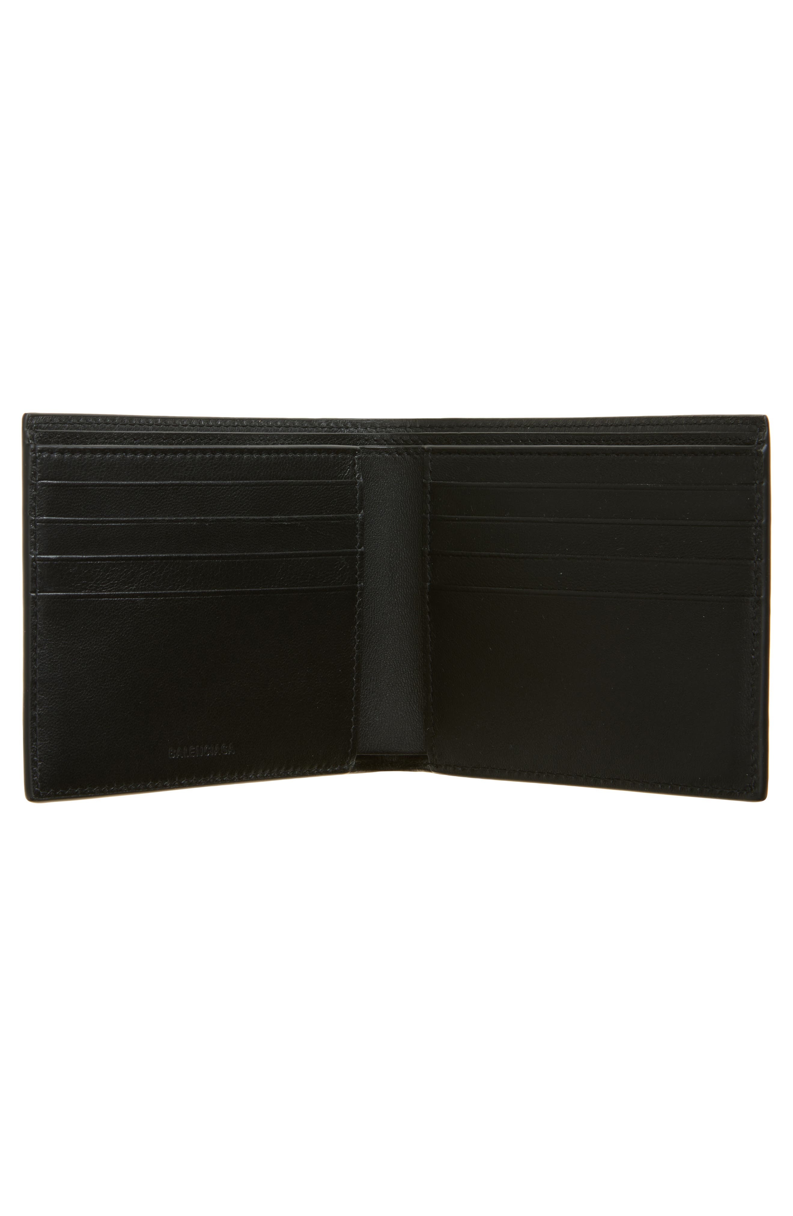 Balenciaga Signature Logo Square Fold Wallet in Black/Light Paper at Nordstrom - 2