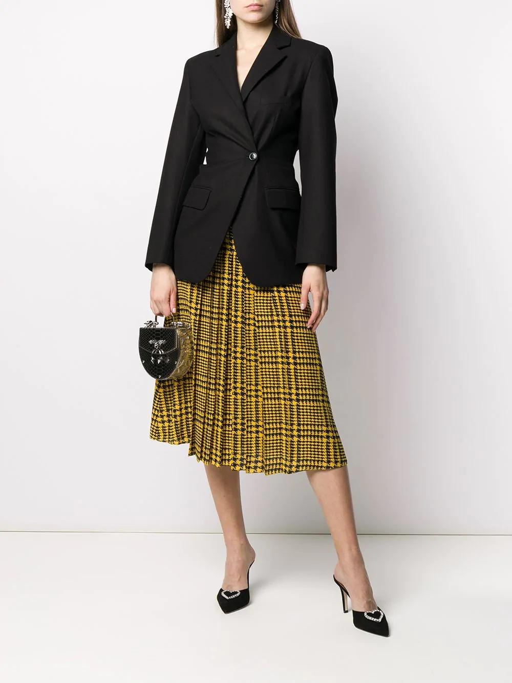 pleated houndstooth-print skirt - 2