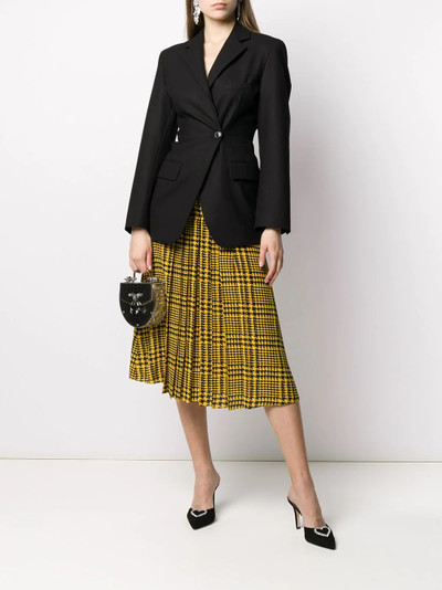 Alessandra Rich pleated houndstooth-print skirt outlook