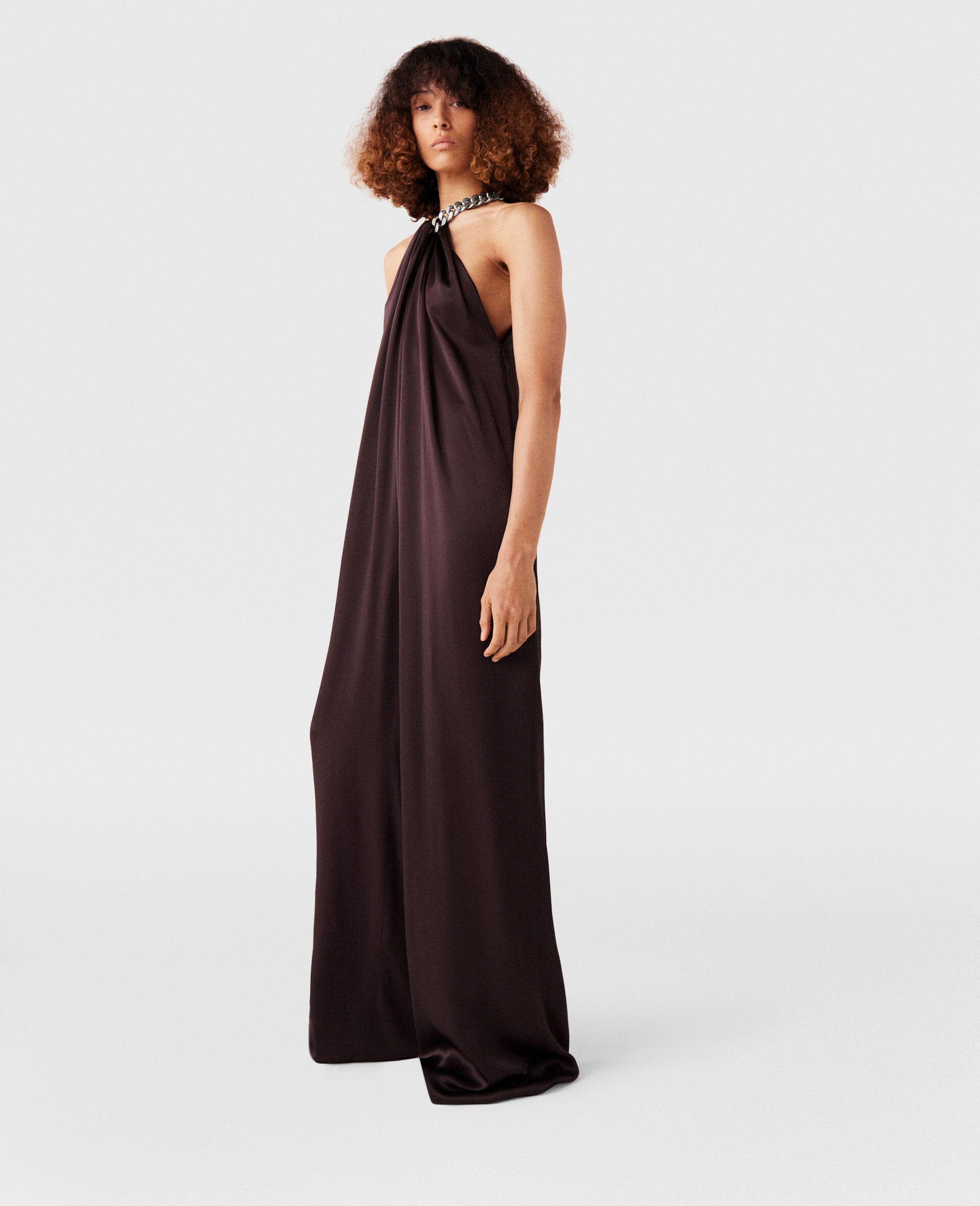 Chain Halterneck Satin Maxi Dress - 3
