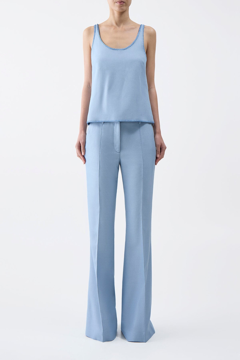 GABRIELA HEARST Muriel Tank Top in Stone Blue Silk Virgin Wool outlook
