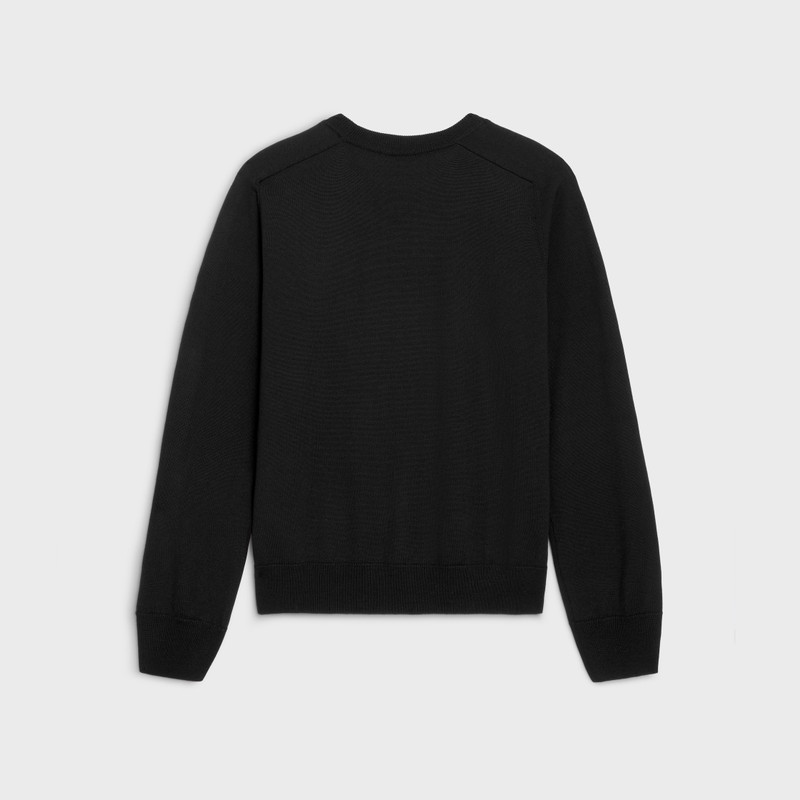 CELINE triomphe crew neck sweater in wool outlook