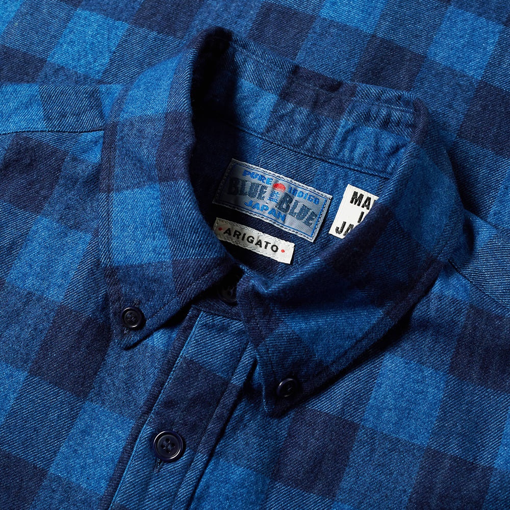 Blue Blue Japan Flannel Mura Bassen Check Shirt - 3