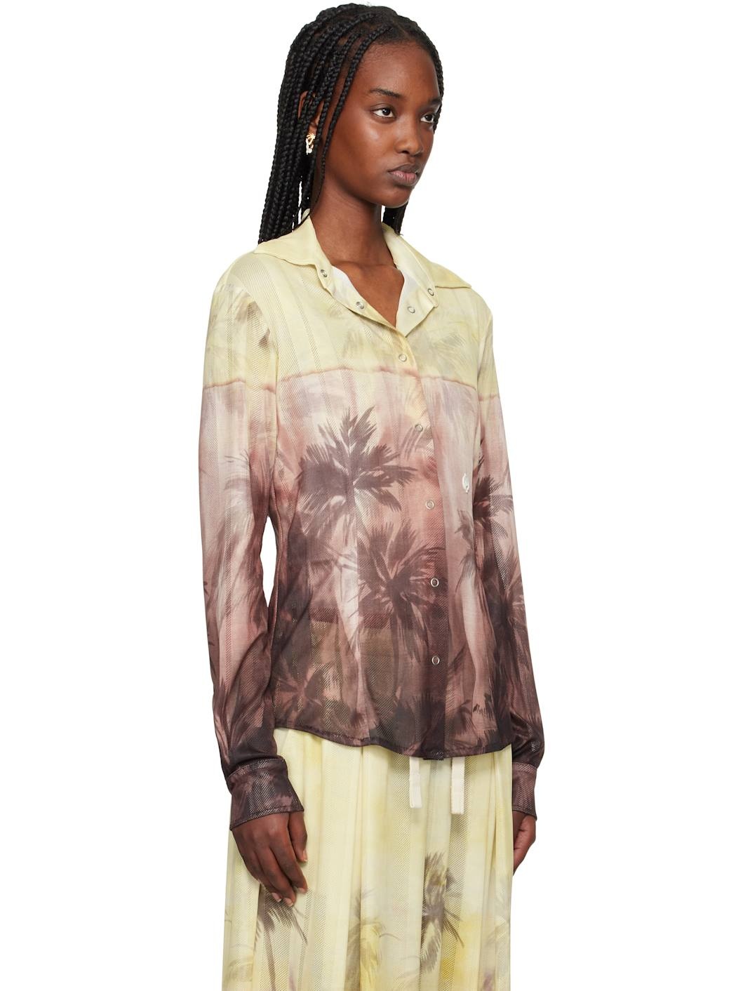 Yellow & Brown Sunset Palms Shirt - 2