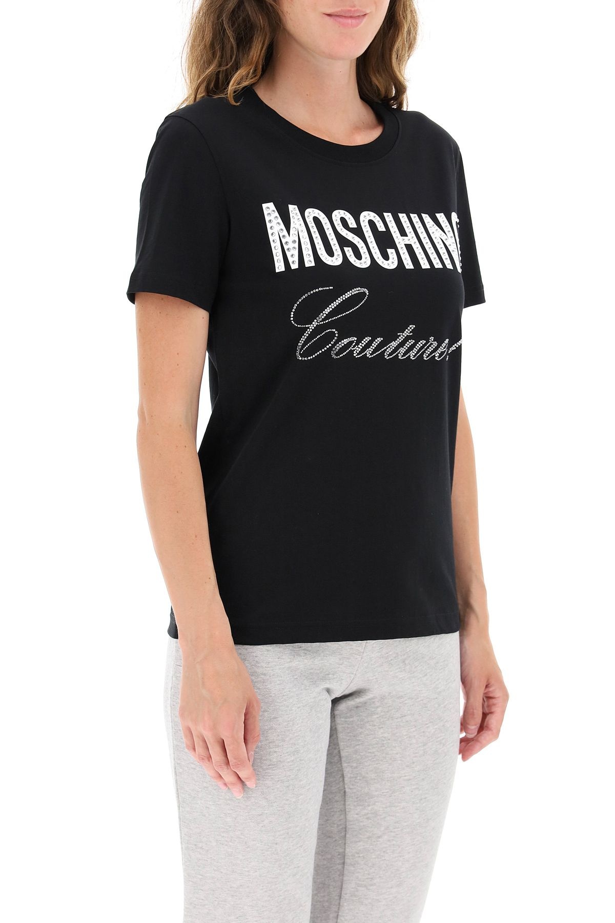 MOSCHINO COUTURE T-SHIRT WITH RHINESTONES - 3