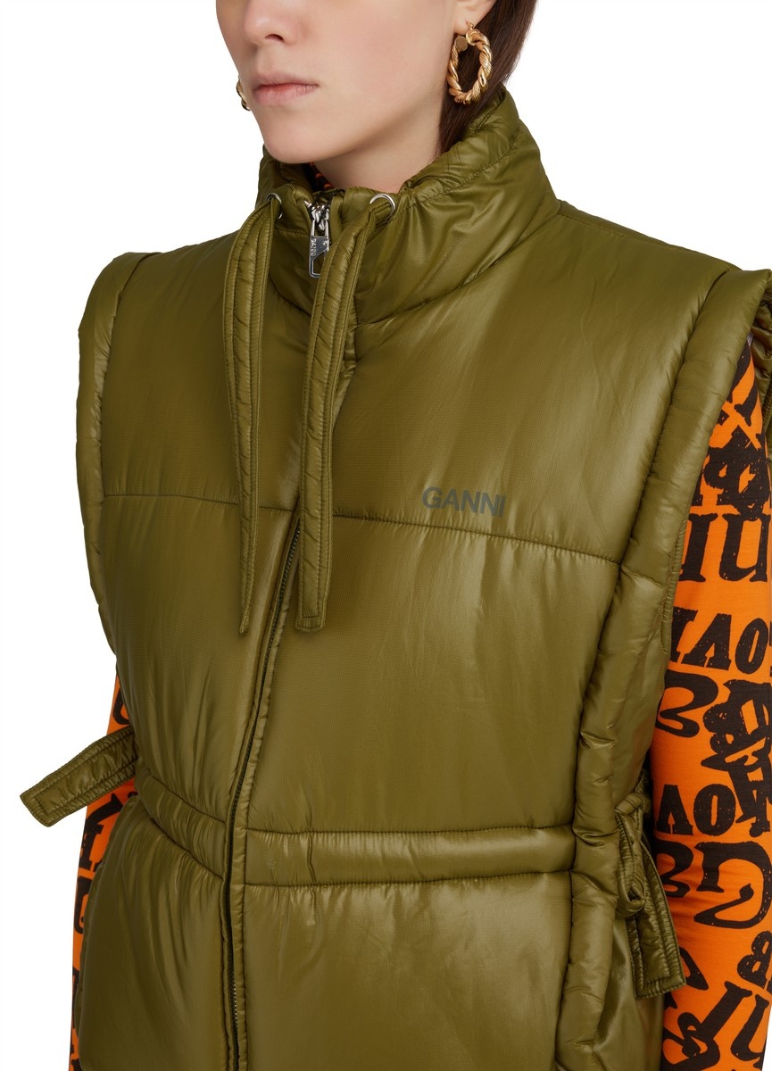 GANNI Shiny Quilt Vest | 24s | REVERSIBLE