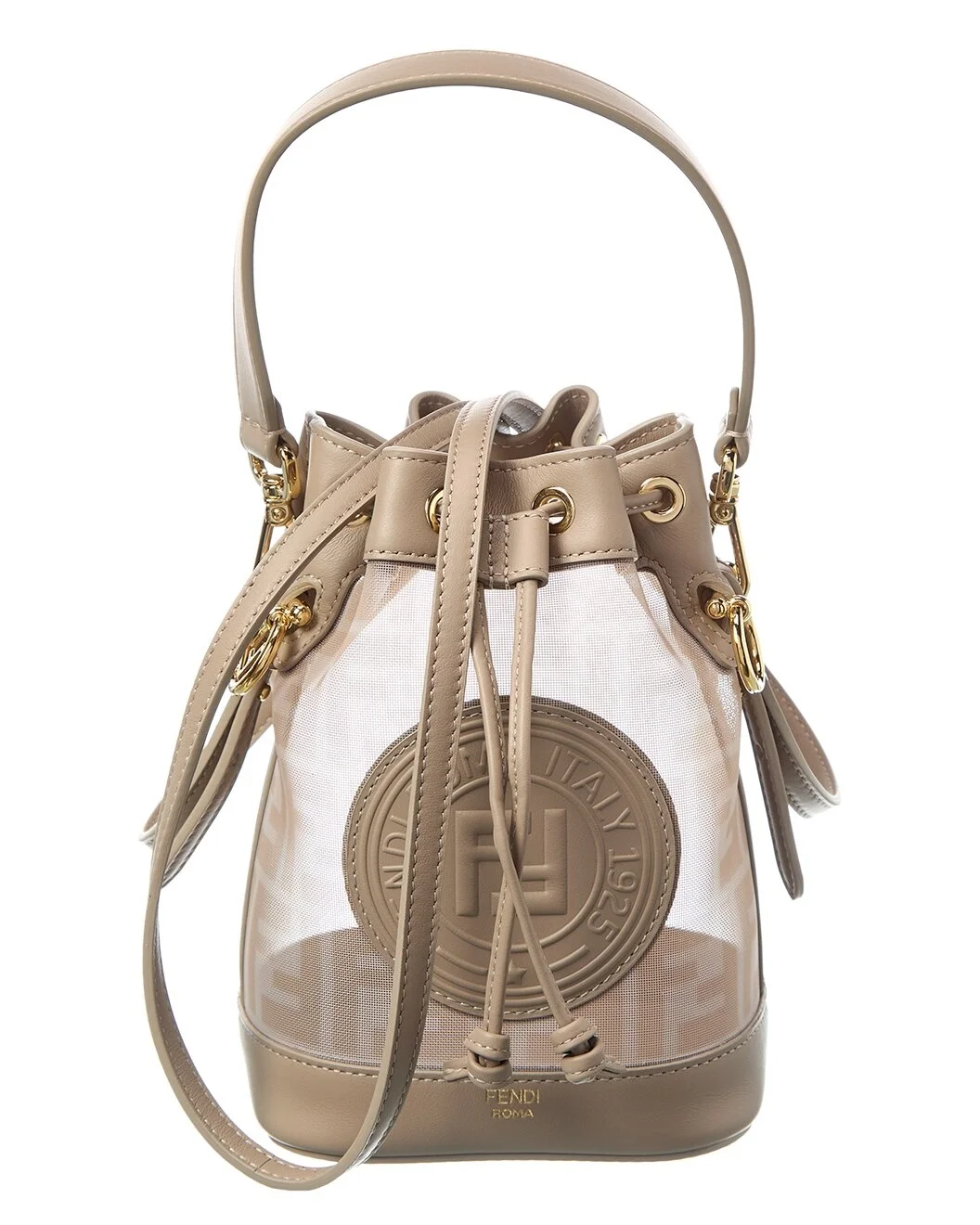 FENDI Mon Tresor Mini FF Mesh & Leather Bucket Bag - 1